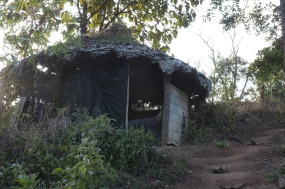 The due-for-repair circular hut at the other side of the valley. Luckily it is not rainy season!