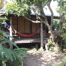 A bamboo and wood house